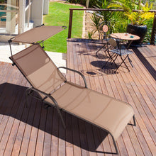 Load image into Gallery viewer, Patio Heavy-Duty 5-Level Adjustable Chaise Lounge Chair-Brown