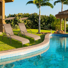 Load image into Gallery viewer, Patio Heavy-Duty 5-Level Adjustable Chaise Lounge Chair-Brown