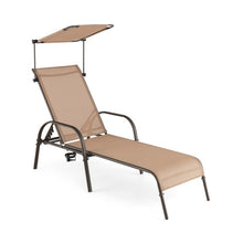 Load image into Gallery viewer, Patio Heavy-Duty 5-Level Adjustable Chaise Lounge Chair-Brown
