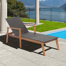 Load image into Gallery viewer, Patio Rattan Lounge Chair with 4-Position Adjustable Backrest