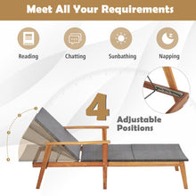 Load image into Gallery viewer, Patio Rattan Lounge Chair with 4-Position Adjustable Backrest