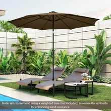 Load image into Gallery viewer, 10 Feet Patio Umbrella with 112 Solar Lights and Crank Handle-Coffee