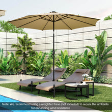 Load image into Gallery viewer, 10 Feet Patio Umbrella with 112 Solar Lights and Crank Handle-Beige