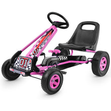 Load image into Gallery viewer, 4 Wheels Kids Ride On Pedal Powered Bike Go Kart Racer Car Outdoor Play Toy-Pink