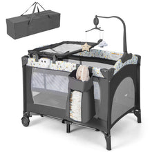 Load image into Gallery viewer, Multi-Functional Baby Playpen with Mattress and Removable Changing Table-Beige