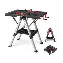 Load image into Gallery viewer, Portable Folding Workbench with Adjustable Height for Garage Home-Black & Red