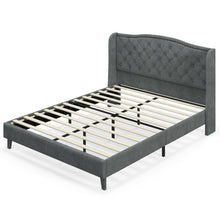 Load image into Gallery viewer, Full/Queen Size Upholstered Platform Bed Frame with Button Tufted Headboard-Queen Size