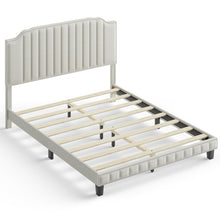 Load image into Gallery viewer, Heavy Duty Upholstered Bed Frame with Rivet Headboard-Queen Size