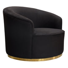 Load image into Gallery viewer, Raven Chair in Black Suede Velvet w/ Brushed Gold Accent Trim by Diamond Sofa