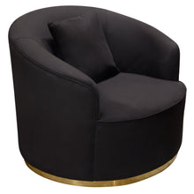 Load image into Gallery viewer, Raven Chair in Black Suede Velvet w/ Brushed Gold Accent Trim by Diamond Sofa
