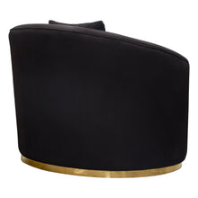 Load image into Gallery viewer, Raven Chair in Black Suede Velvet w/ Brushed Gold Accent Trim by Diamond Sofa