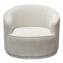 Load image into Gallery viewer, Raven Chair in Light Cream Fabric w/ Brushed Silver Accent Trim by Diamond Sofa