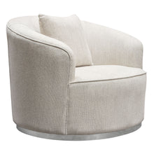 Load image into Gallery viewer, Raven Chair in Light Cream Fabric w/ Brushed Silver Accent Trim by Diamond Sofa