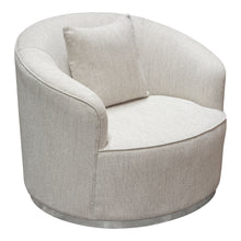 Load image into Gallery viewer, Raven Chair in Light Cream Fabric w/ Brushed Silver Accent Trim by Diamond Sofa