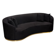 Load image into Gallery viewer, Raven Sofa in Black Suede Velvet w/ Brushed Gold Accent Trim by Diamond Sofa