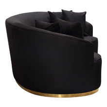 Load image into Gallery viewer, Raven Sofa in Black Suede Velvet w/ Brushed Gold Accent Trim by Diamond Sofa