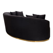 Load image into Gallery viewer, Raven Sofa in Black Suede Velvet w/ Brushed Gold Accent Trim by Diamond Sofa
