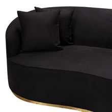 Load image into Gallery viewer, Raven Sofa in Black Suede Velvet w/ Brushed Gold Accent Trim by Diamond Sofa