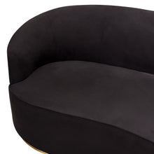 Load image into Gallery viewer, Raven Sofa in Black Suede Velvet w/ Brushed Gold Accent Trim by Diamond Sofa