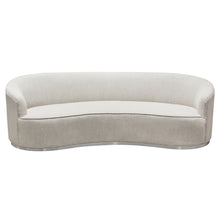 Load image into Gallery viewer, Raven Sofa in Light Cream Fabric w/ Brushed Silver Accent Trim by Diamond Sofa