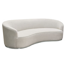Load image into Gallery viewer, Raven Sofa in Light Cream Fabric w/ Brushed Silver Accent Trim by Diamond Sofa