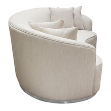 Load image into Gallery viewer, Raven Sofa in Light Cream Fabric w/ Brushed Silver Accent Trim by Diamond Sofa