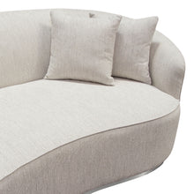 Load image into Gallery viewer, Raven Sofa in Light Cream Fabric w/ Brushed Silver Accent Trim by Diamond Sofa