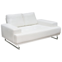 Load image into Gallery viewer, Russo Loveseat w/ Adjustable Seat Backs in White Air Leather by Diamond Sofa