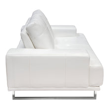 Load image into Gallery viewer, Russo Loveseat w/ Adjustable Seat Backs in White Air Leather by Diamond Sofa