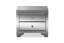Load image into Gallery viewer, Baxton Studio Farrah Hollywood Regency Glamour Style Mirrored 2-Drawer Nightstand