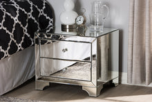 Load image into Gallery viewer, Baxton Studio Farrah Hollywood Regency Glamour Style Mirrored 2-Drawer Nightstand