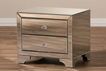 Load image into Gallery viewer, Baxton Studio Farrah Hollywood Regency Glamour Style Mirrored 2-Drawer Nightstand