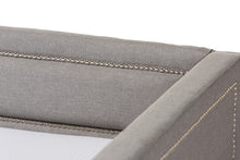 Load image into Gallery viewer, Baxton Studio Raymond Modern and Contemporary Grey Fabric Nail Heads Trimmed Sofa Twin Daybed with Roll-Out Trundle Guest Bed