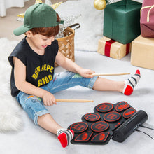 Load image into Gallery viewer, Electronic Drum Set with 2 Build-in Stereo Speakers for Kids-Red