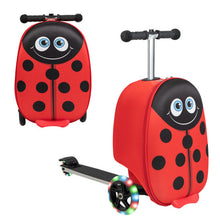 Load image into Gallery viewer, Hardshell Ride-on Suitcase Scooter with LED Flashing Wheels-Red