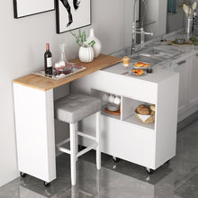 Load image into Gallery viewer, Reversible Folding Kitchen Island Cart with Wine Rack and Spice Rack