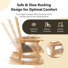 Load image into Gallery viewer, Front Porch Rocking Chair and Foldable Table Set for Outdoors-Natural