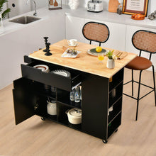 Load image into Gallery viewer, Drop-Leaf Kitchen Island with Rubber Wood Top