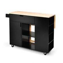 Load image into Gallery viewer, Drop-Leaf Kitchen Island with Rubber Wood Top