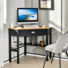 Load image into Gallery viewer, Corner Wooden Piece Laptop Computer Desk-Rustic Brown
