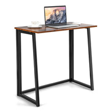 Load image into Gallery viewer, 31 Inch Space-saving Folding Computer Desk for Home Office-Rustic Brown