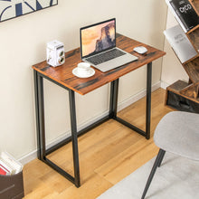 Load image into Gallery viewer, 31 Inch Space-saving Folding Computer Desk for Home Office-Rustic Brown