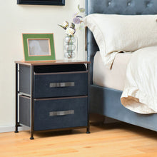 Load image into Gallery viewer, 20 Inch Height Industrial Nightstand with 2 Pull-out Fabric Drawers-Rustic Brown