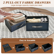 Load image into Gallery viewer, 20 Inch Height Industrial Nightstand with 2 Pull-out Fabric Drawers-Rustic Brown