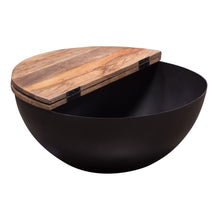 Load image into Gallery viewer, Salem Round Drum Storage Cocktail Table w/ Natural Mango Wood Top & Metal Base by Diamond Sofa