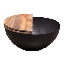 Load image into Gallery viewer, Salem Round Drum Storage Cocktail Table w/ Natural Mango Wood Top & Metal Base by Diamond Sofa