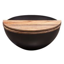 Load image into Gallery viewer, Salem Round Drum Storage Cocktail Table w/ Natural Mango Wood Top & Metal Base by Diamond Sofa