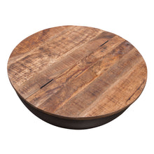Load image into Gallery viewer, Salem Round Drum Storage Cocktail Table w/ Natural Mango Wood Top & Metal Base by Diamond Sofa