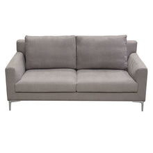 Load image into Gallery viewer, Seattle Loose Back Loveseat in Grey Polyester Fabric w/ Polished Silver Metal Leg by Diamond Sofa