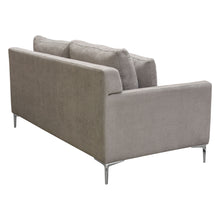 Load image into Gallery viewer, Seattle Loose Back Loveseat in Grey Polyester Fabric w/ Polished Silver Metal Leg by Diamond Sofa